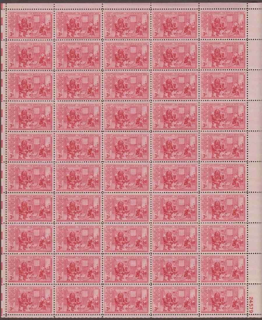 MINT STAMP SHEET BETSY ROSS SCOTTS #1004: MINT STAMP SHEET BETSY ROSS SCOTTS #1004