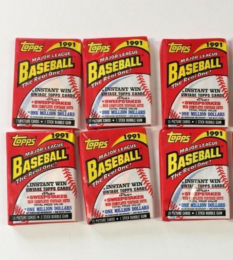 1991 TOPPS BASEBALL CARD WAX PACKS (1 of 3)