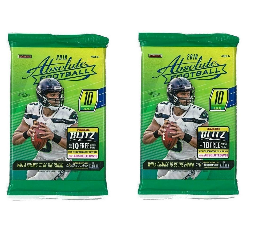 TWO PACKS OF 2018 ABSOLUTE FOOTBALL CARDS (1 of 1)