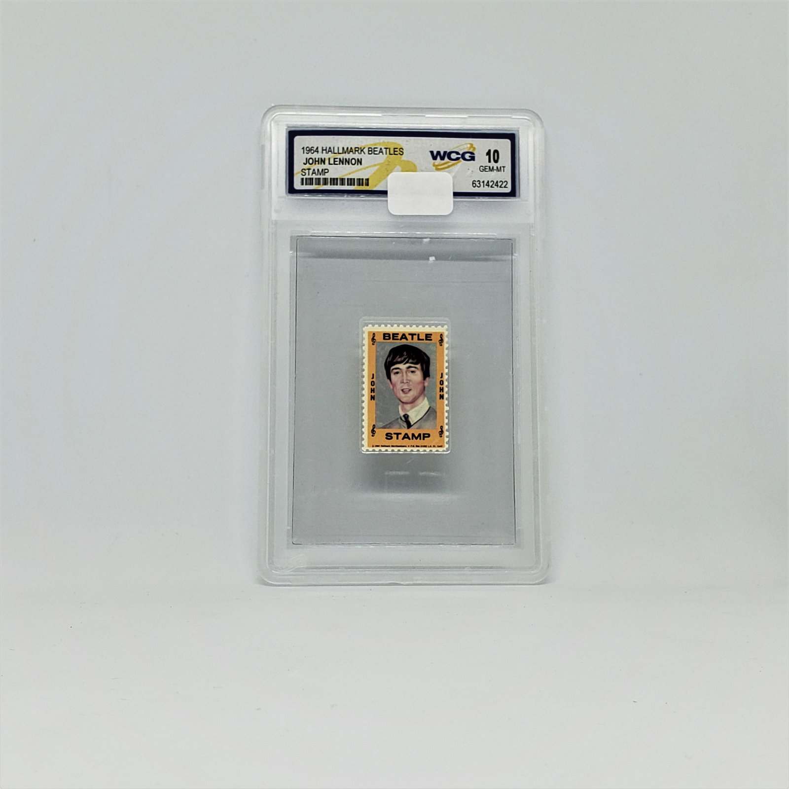 GEM MINT 10 BEATLES PAUL MCCARTNEY 1964 STAMP: SLABBED BEATLES STAMP FROM THE 1964 HALLMARK STORES