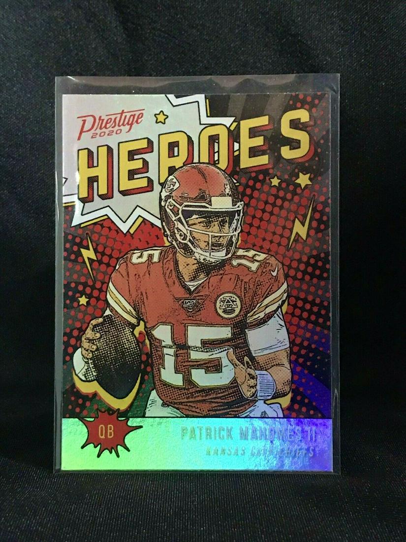 2020 PRESTIGE PATRICK MAHOMES II SP INSERT CARD: 2020 PRESTIGE PAT MAHOMES KC CHIEFS HEROES HOLO FOIL INSERT CARD