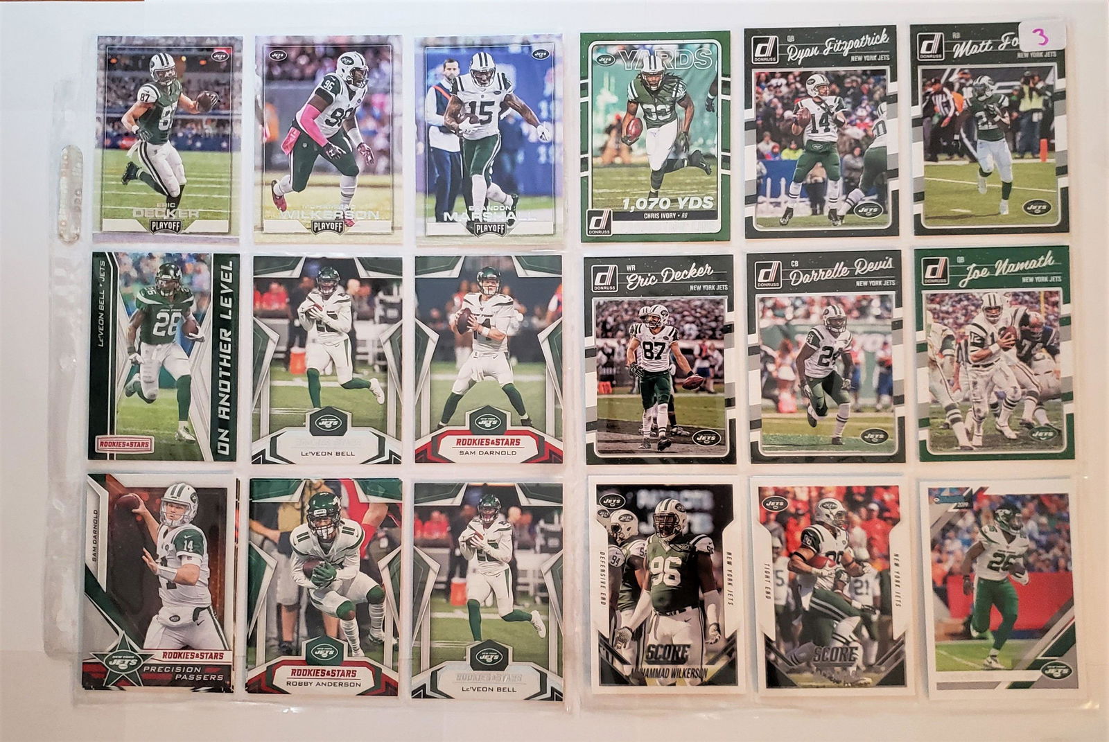 LOT OF 18 NY JETS CARDS (1 of 1)