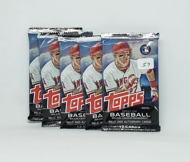 5 PACKS 2014 TOPPS SERIES 1 BASEBALL CARDS (1 of 1)