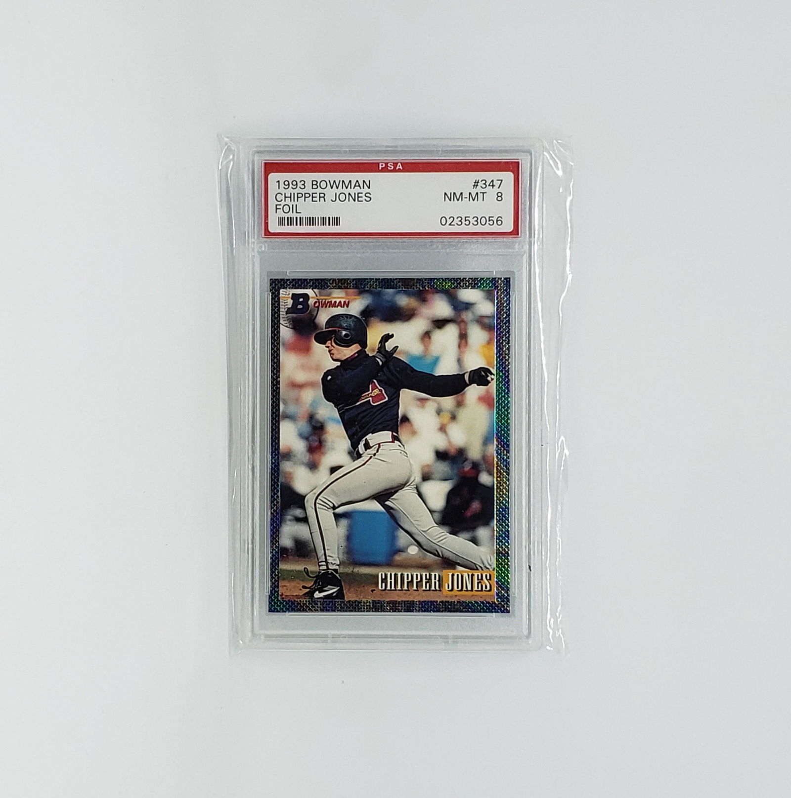 PSA GRADED 1993 BOWMAN CHIPPER JONES FOIL NM-MT PSA 8 (1 of 1)