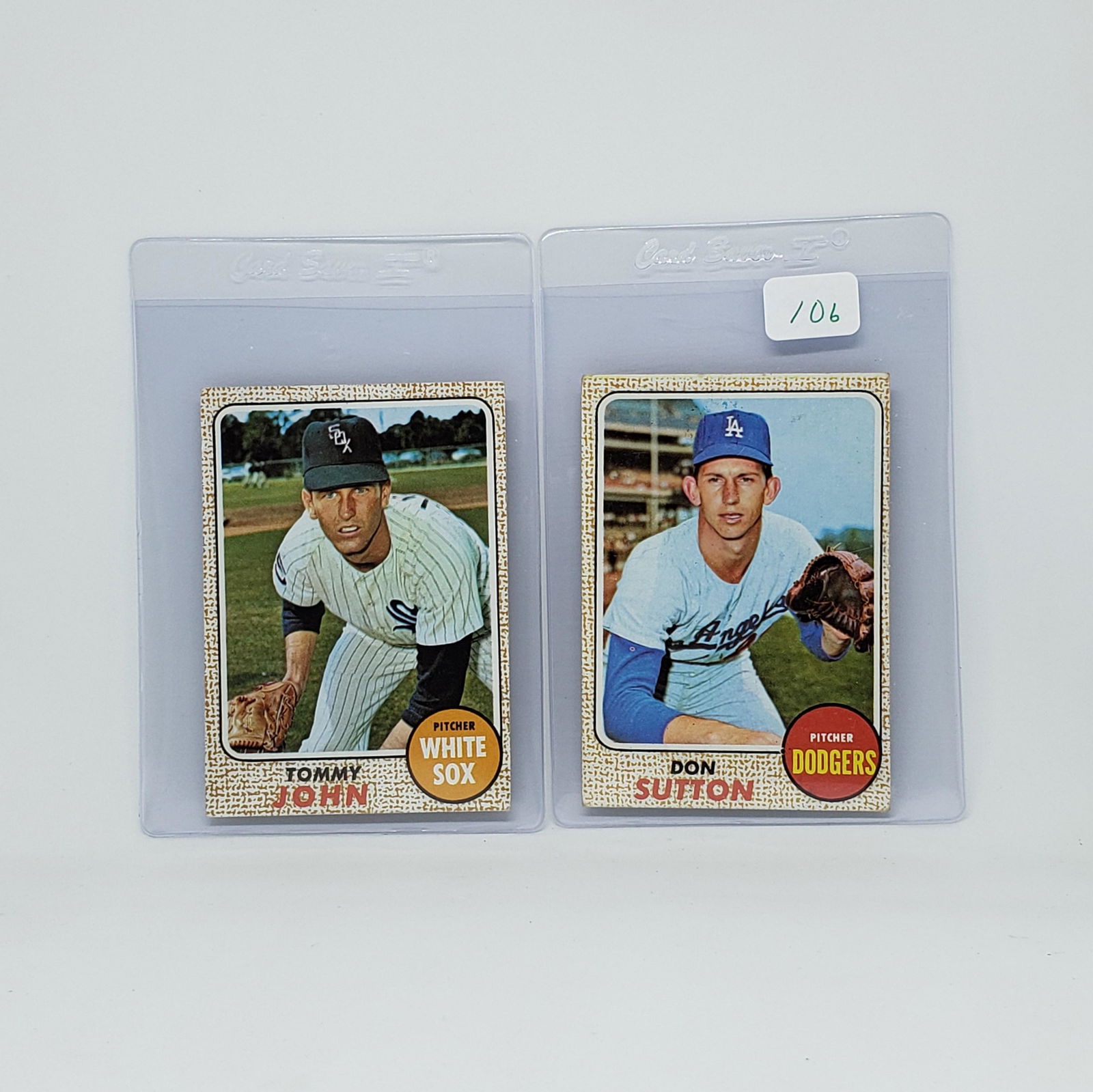 1968 TOPPS TOMMY JOHN AND DON SUTTON HOF CARDS (1 of 2)