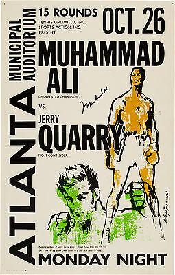 Muhammad Ali vs. Jerry Quarry Site Poster 1970: THIS IS 24 X 36 PROMO POSTER IS REPRODUCTION OF ORIGINAL FIGHT POSTER.
