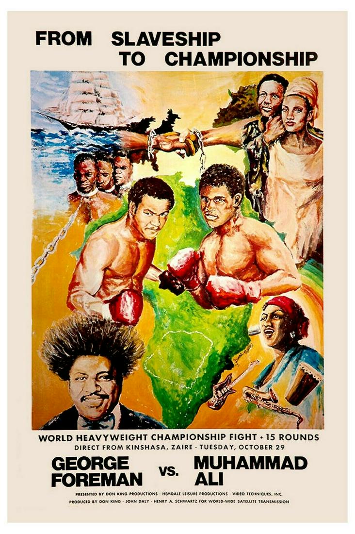 Muhammad Ali vs.George Foreman * From Slaveship to... *: THIS IS 24 X 36 PROMO POSTER IS REPRODUCTION OF ORIGINAL FIGHT POSTER.