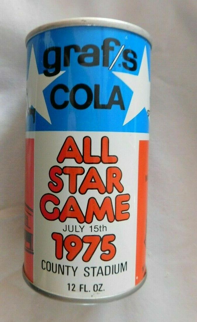 Graf's Cola Soda Can 1975 MLB All Star Game Milwaukee: Graf's Cola Soda Can 1975 MLB All Star Game Milwaukee Brewers