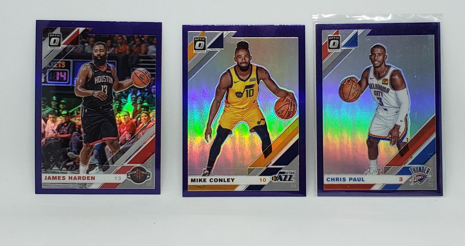 (3) 2019-20 PANINI OPTIC PURPLE  BASKETBALL CARDS (1 of 1)