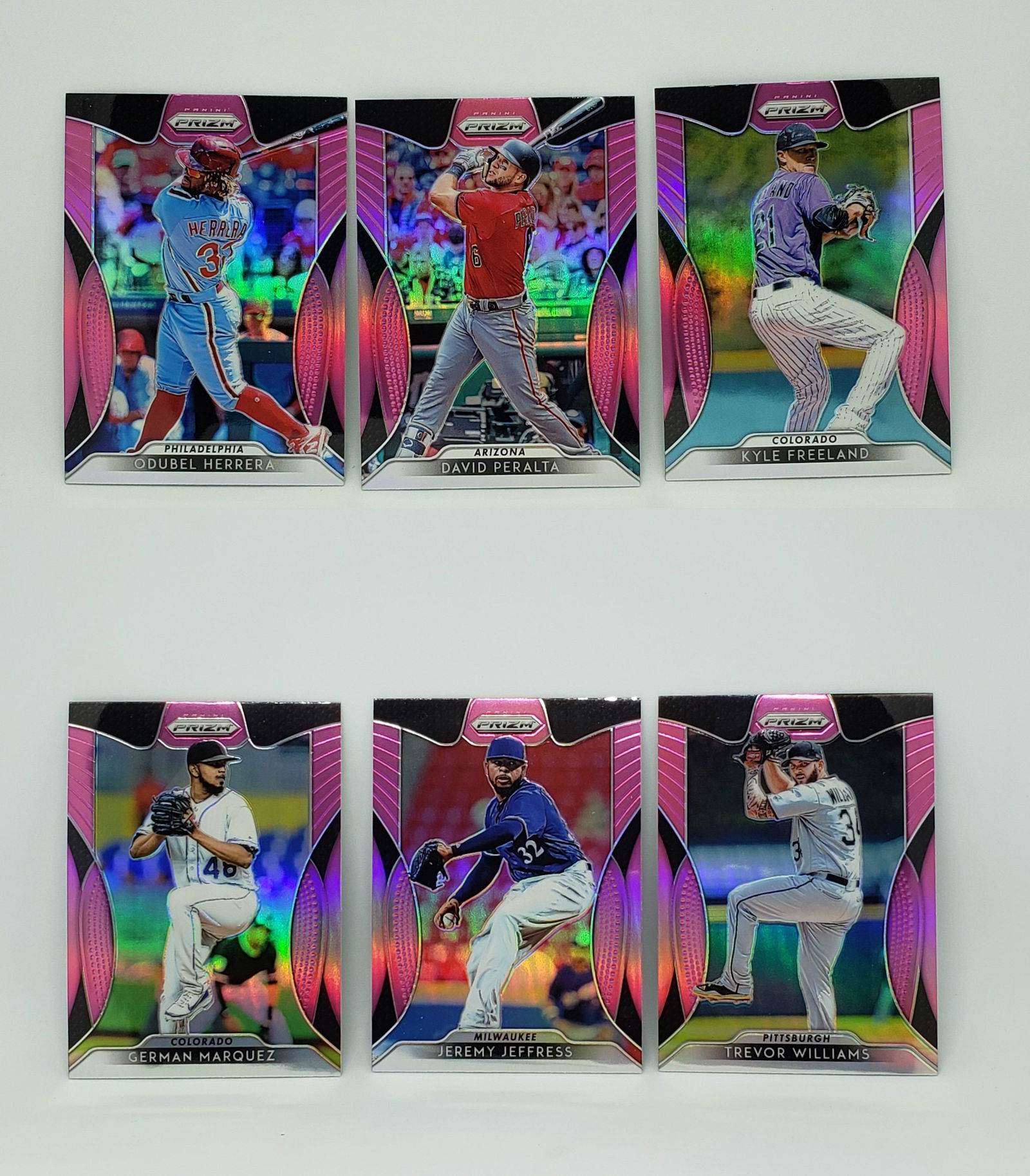 (6) 2019 PANINI PRIZM PINK BASEBALL CARDS (1 of 1)