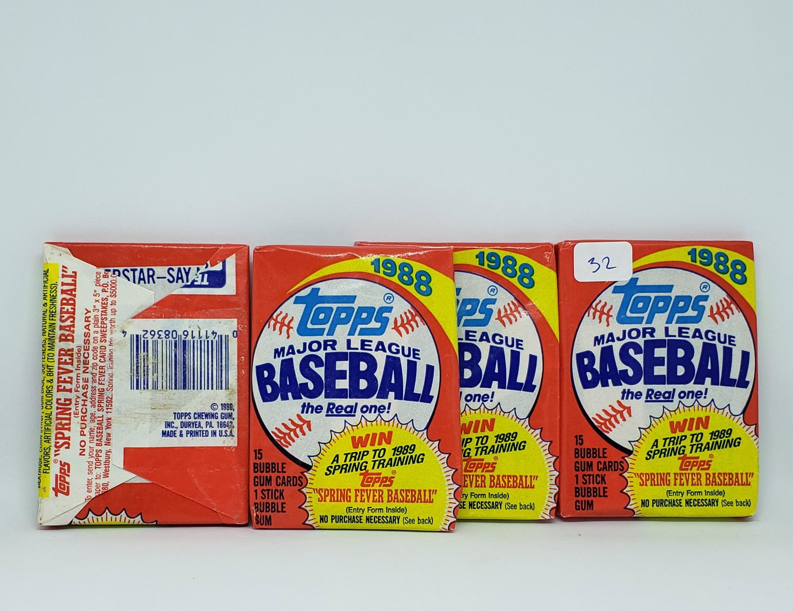 (4PK) 1988 TOPPS BASEBALL GUM PK: (4PK) 1988 TOPPS BASEBALL GUM PK