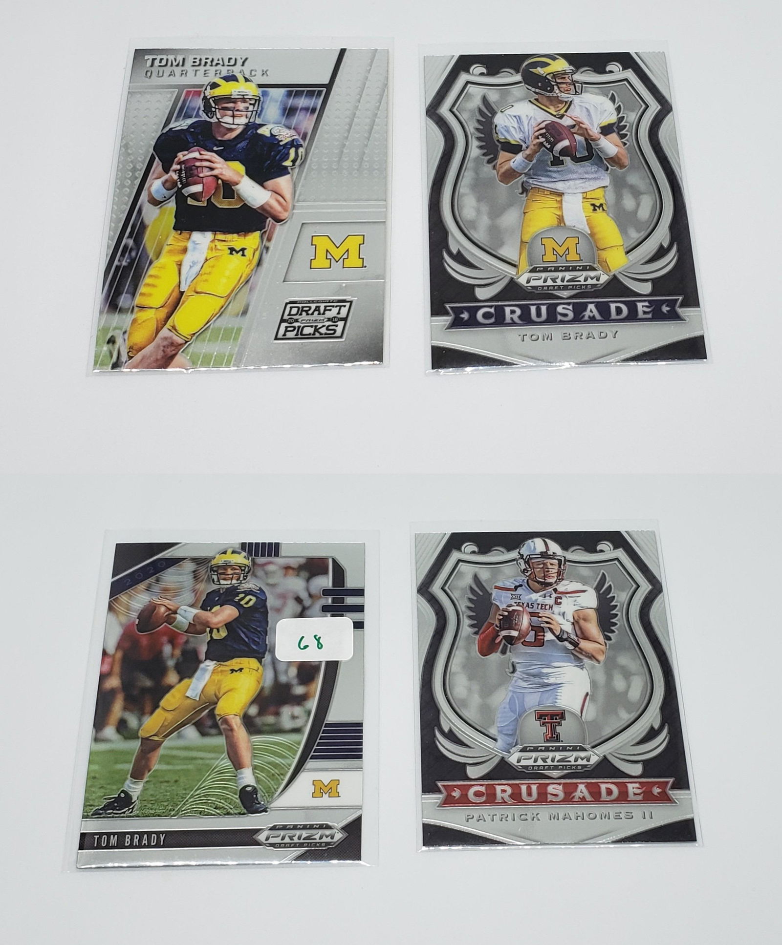 PATRICK MAHOMES II & TOM BRADY PRIZM DRAFT PICKS (1 of 1)