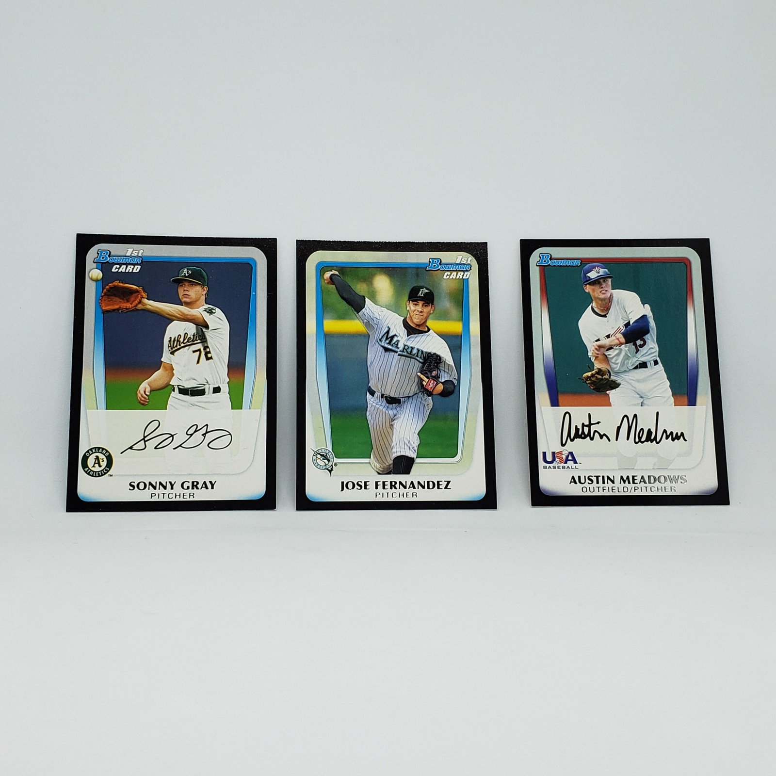 BOWMAN AND 1ST BOWAN PROSPECT LOT: AUSTIN MEADOWS TEAM USA, SONNY GRAY 1ST BOWMAN, JOSE FERNANDEZ 1ST BOWMAN