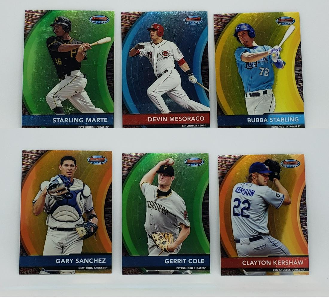 2012 BOWMANS BEST BASEBALL CARDS: GARY SANCHEZ YANKEES, GERRIT COLE, CLAYTON KERSHAW