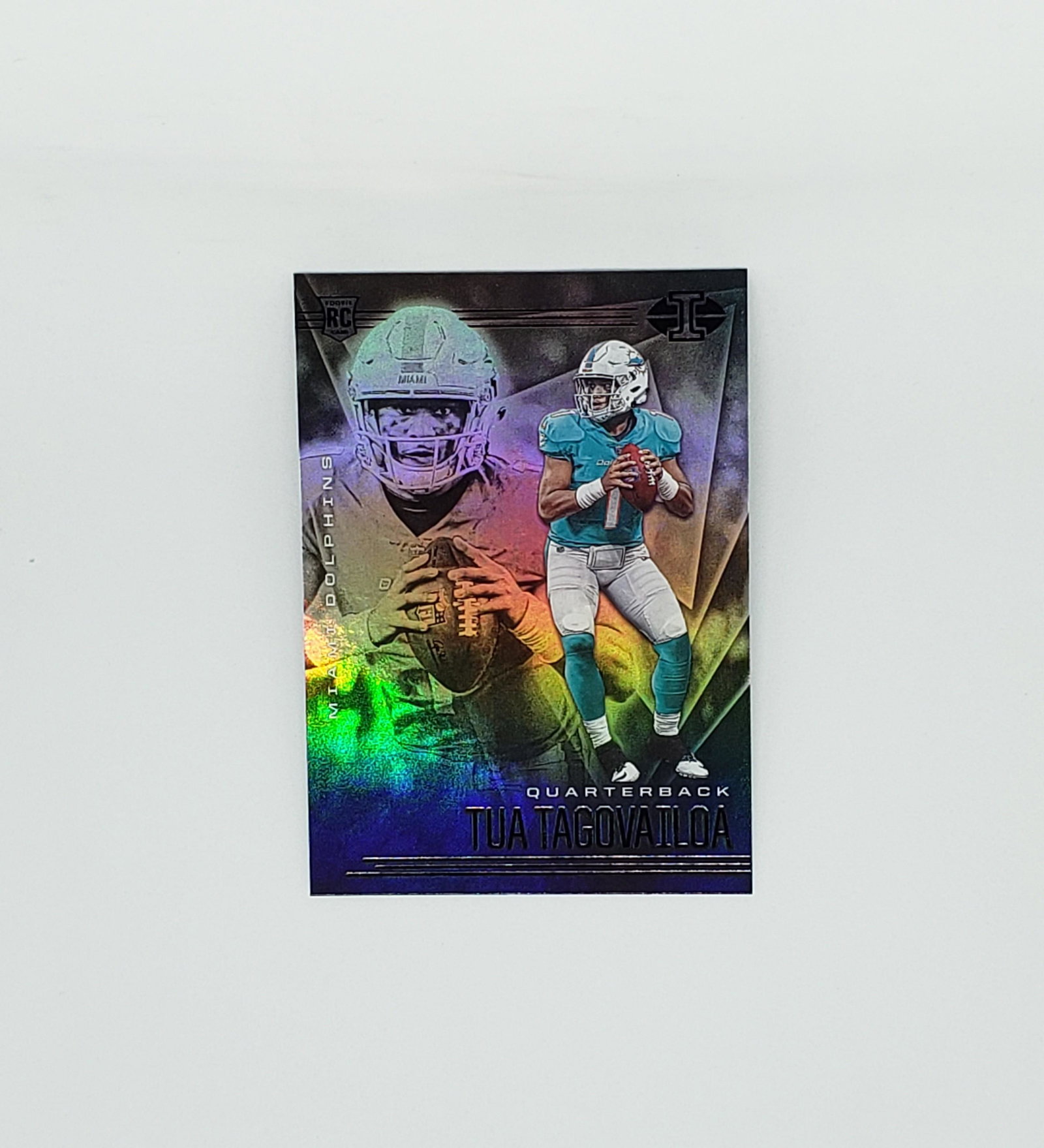 TUA TAGOVAILOA MIAMI DOLPHINS ROOKIE CARD: 2020 PANINI ILLUSIONS TUA TAGOVAILOA ROOKIE CARD
