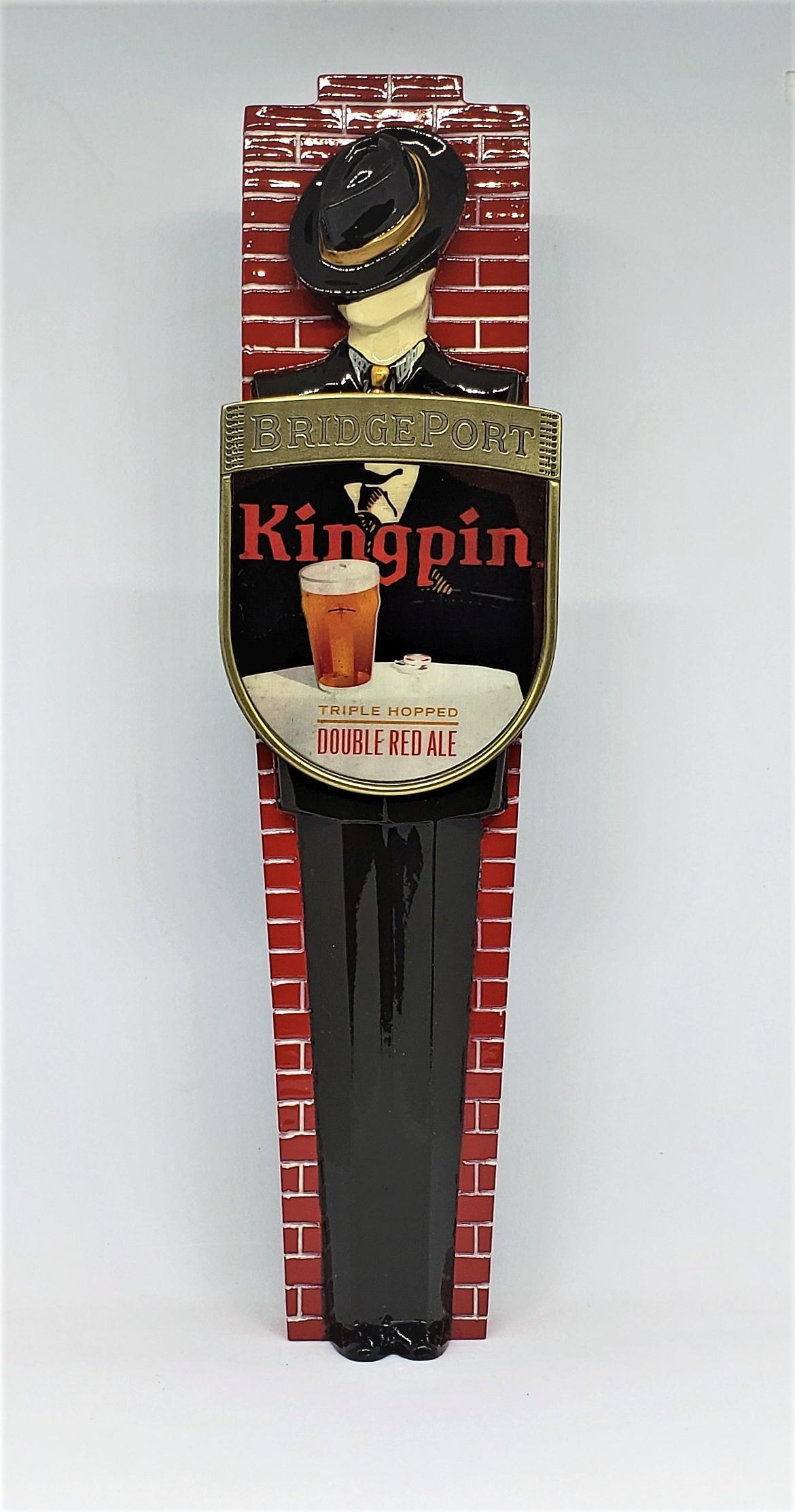 BRIDGEPORT BREWING STUMPTOWN RETIRED TAP HANDLE: BRIDGEPORT BREWING KINGPIN FIGURAL BEERTAP PULL HANDLE NEW RETIRED HANDLE BREWING CLOSED IN 2019