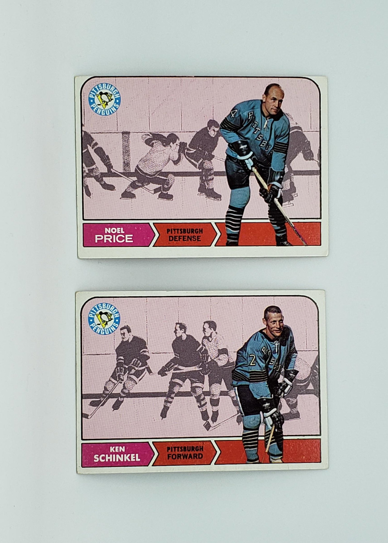 LOT OF 2 TOPPS 1969 NHL HOCKEY CARDS: WALLY BOYER AND VAL FONTEYNE