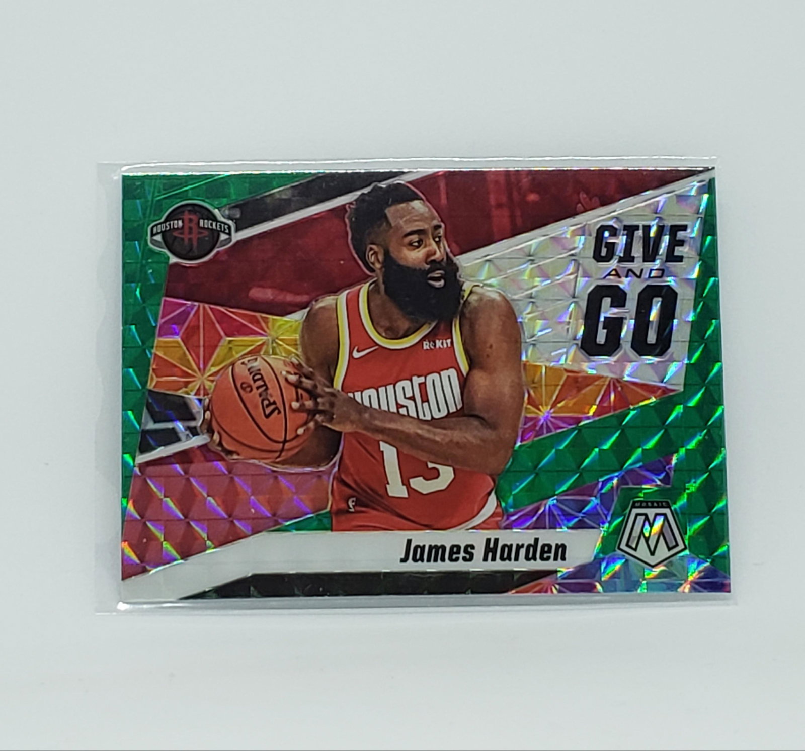 JAMES HARDEN GREEN MOSAIC PRIZM INSERT: JAMES THE BEARD HARDEN TAKES HIS TALENTS TO NEW YORKS BROOKLYN NETS