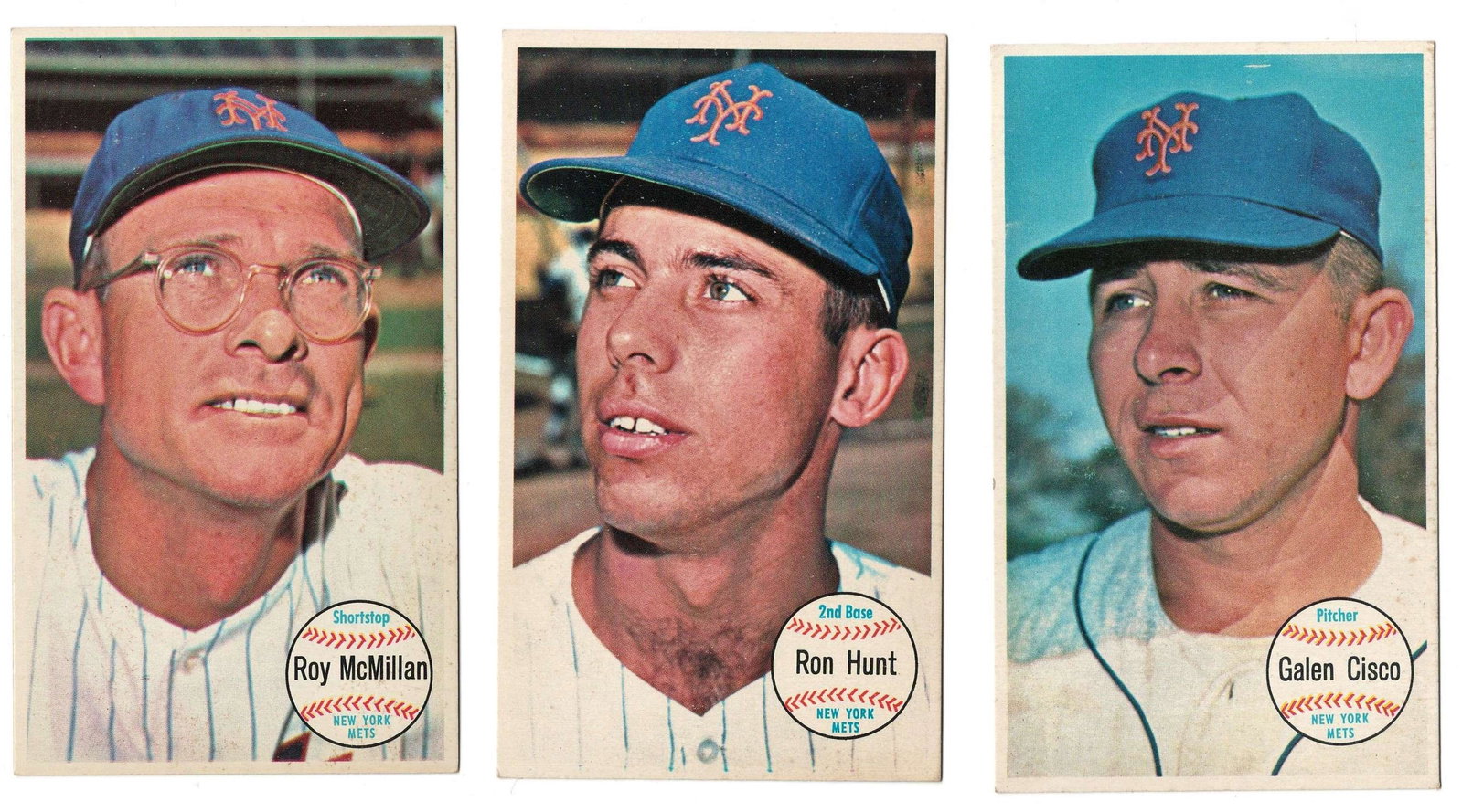 VINTAGE NY METS 1964 TOPPS GIANTS CARDS: 1964 Topps Giants Galen Cisco #47 SHORT PRINT, RON HUNT, ROY MCMILLAN