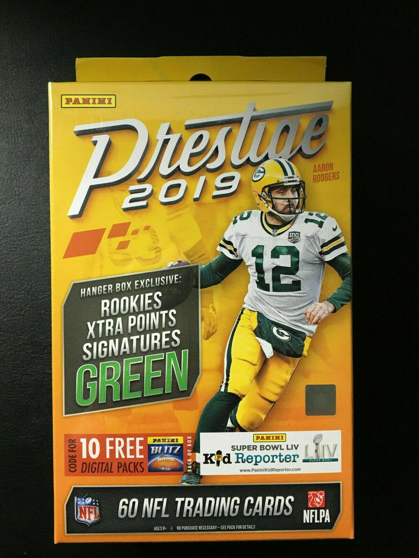 2019 PANINI PRESTIGE SEALED HANGER BOX: FIND 2019 ROOKIES KYLER MURRAY, DANIEL JONES, JOSH JACOBS, JOEY BOSA, MECOLE HARDMAN