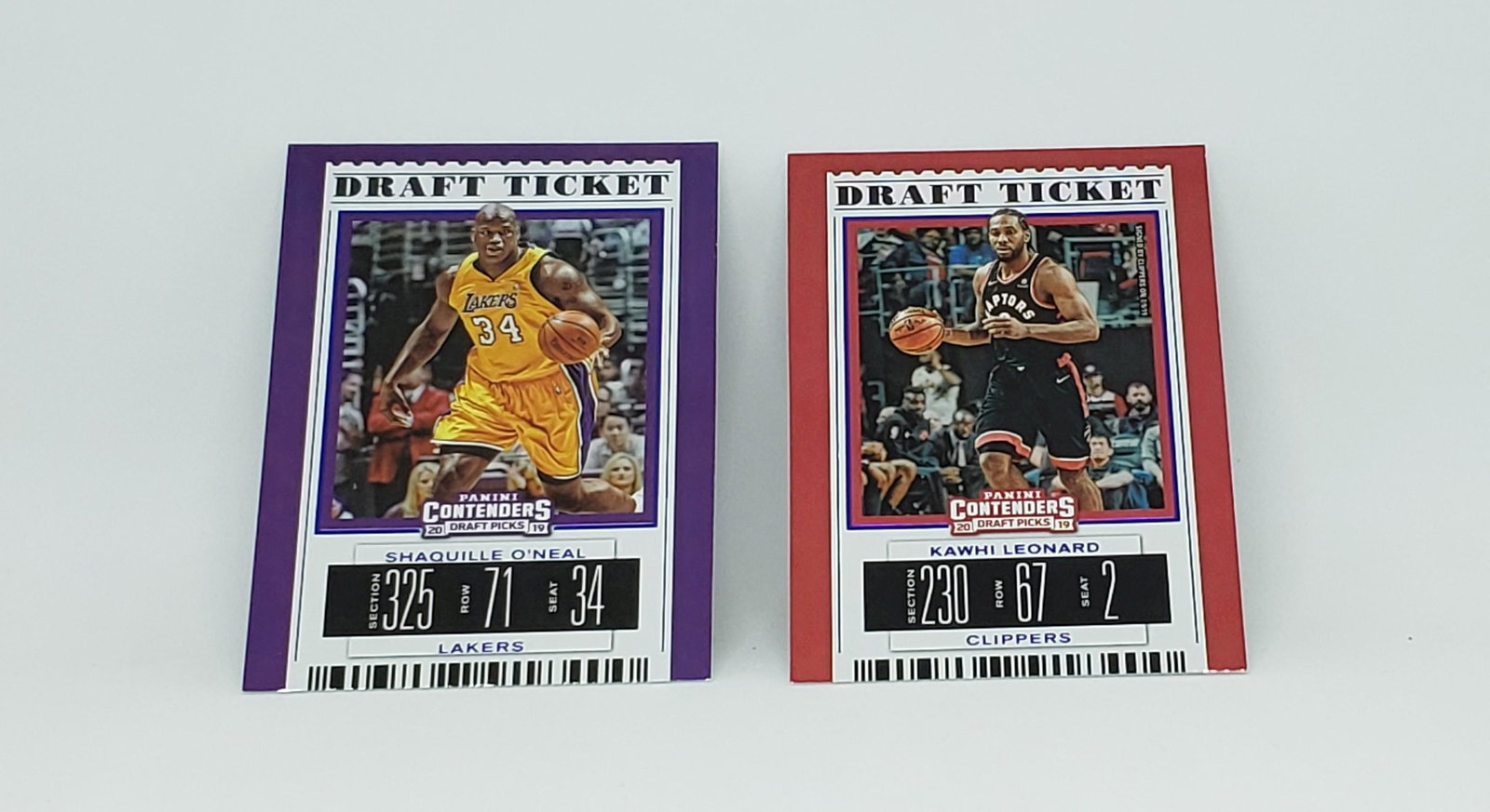 KAWHI LEONARD, SHAQ CONTENDERS DRAFT FOIL PARALLELS: KAWHI LEONARD, SHAQ CONTENDERS DRAFT FOIL PARALLELS