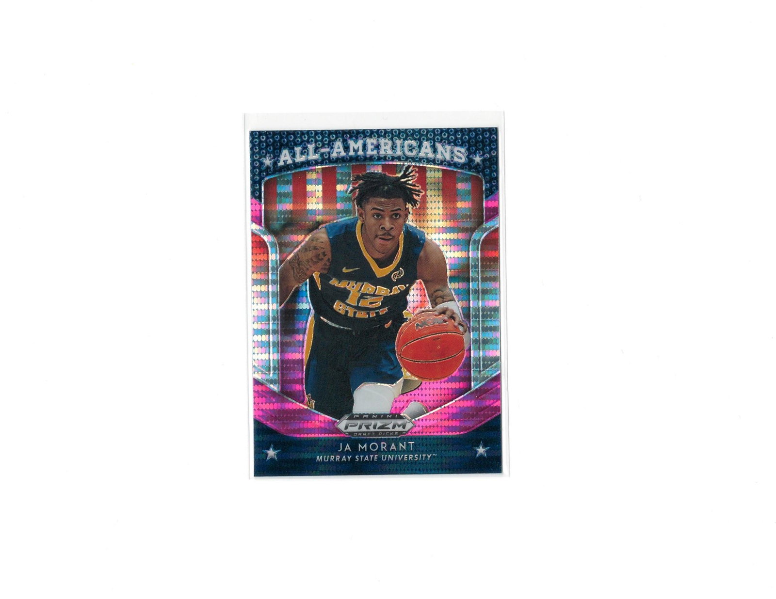 PRIZM DRAFT PICKS JA MORANT PINK PULSAR ROOKIE CARD: 2019-20 PRIZM DRAFT JA MORANT ALL-AMERICAN PINK PULSAR PRIZM ROOKIE CARD