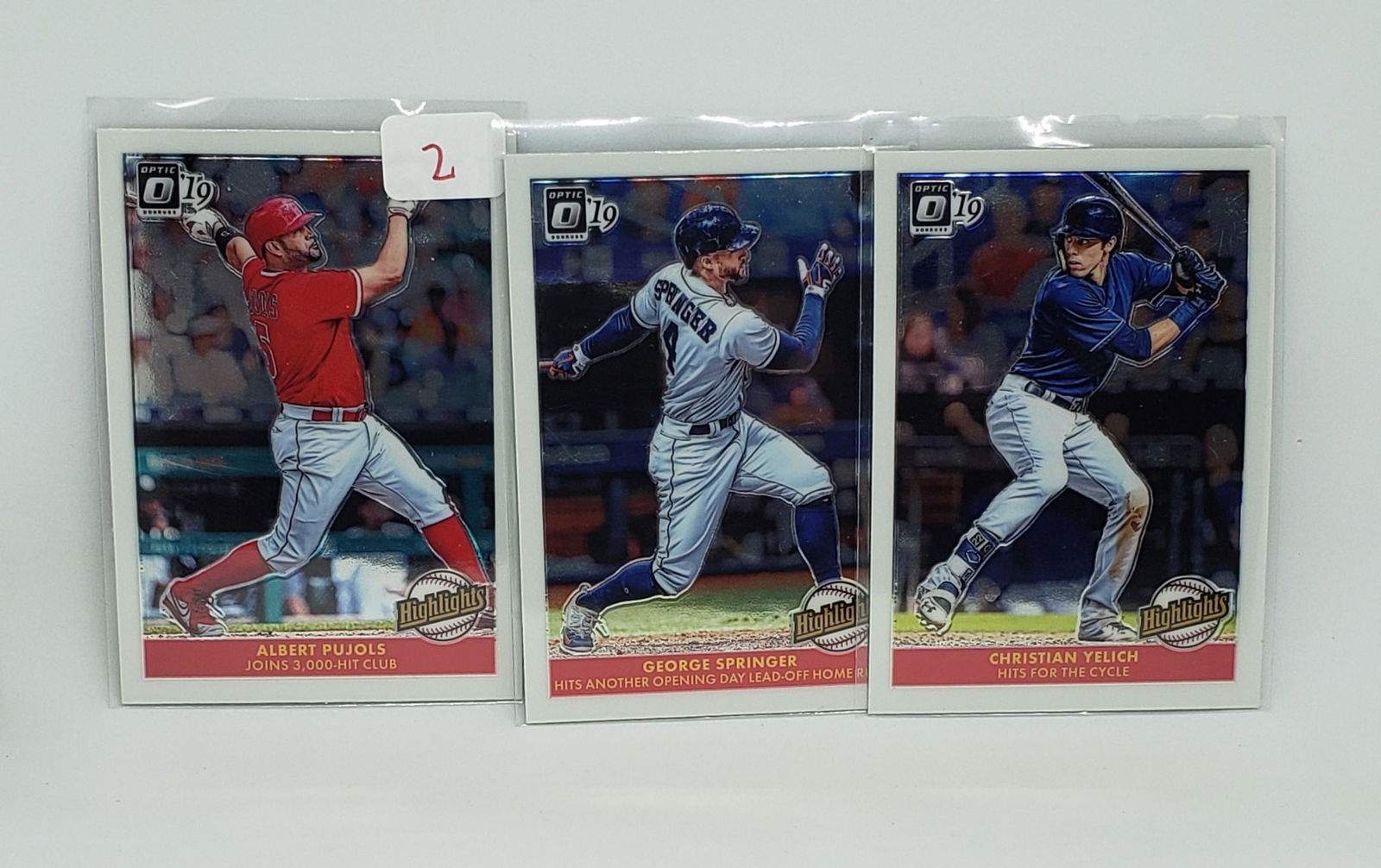 LOT OF 3 2019 PANINI  OPTIC BASEBALL CARDS (1 of 1)