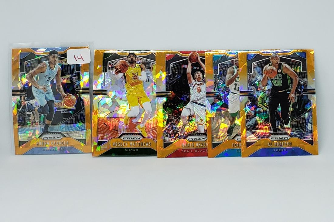 5 2019 CRACKED ICE ORANGE PRIZM: BRUNO CABOCLO,WESLEY MATTHEWS AND MORE