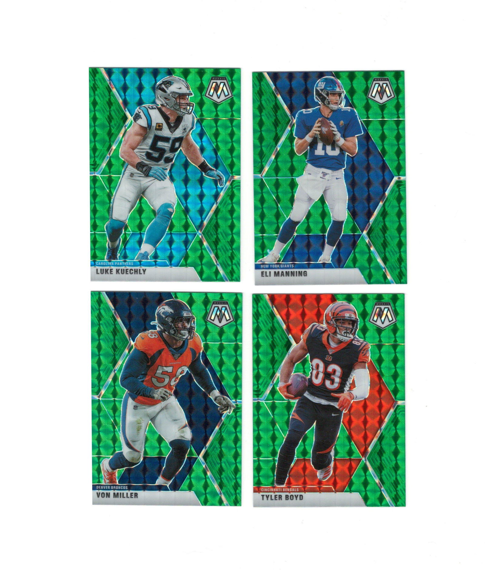 4  GREEN 2020 PANINI MOSAIC FOOTBALL CARDS (1 of 1)