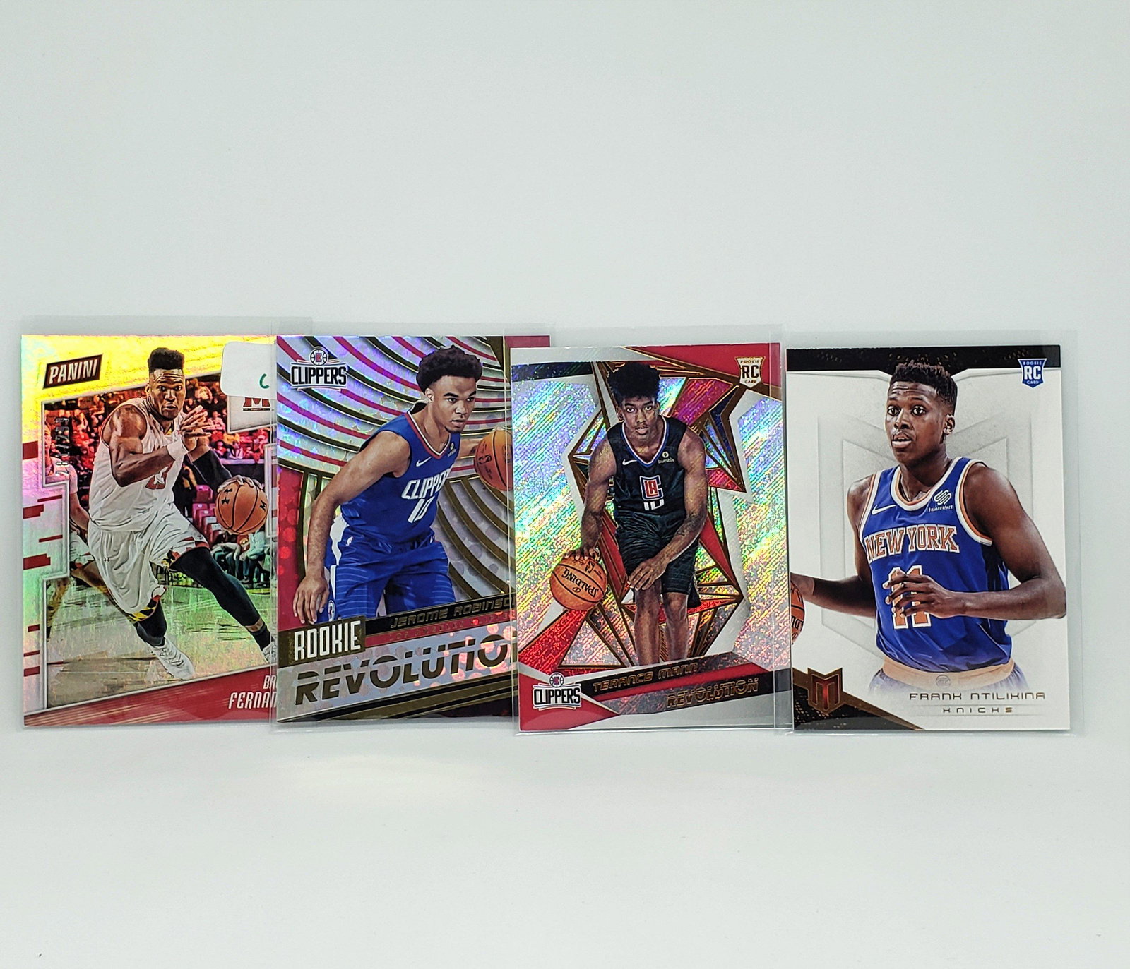 LOT OF 4 PANINI BASKETBALL CARDS: BRUNO FERNANDO, TERRANCE MANN AND MORE