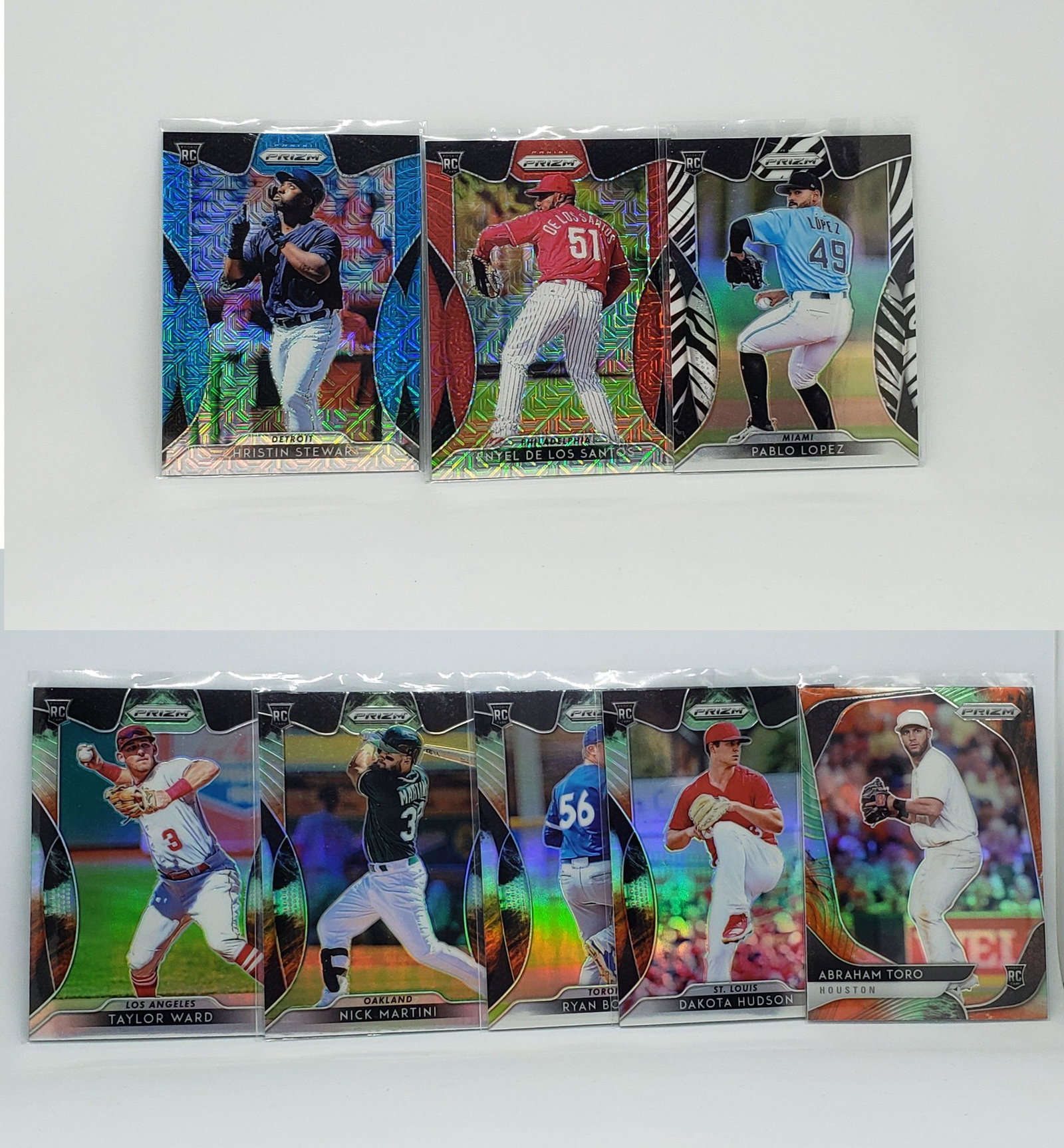 LOT OF 8 BASEBALL ROOKIE CARDS: WITH BRYSE WILSON , SHANE BAZ AND MORE