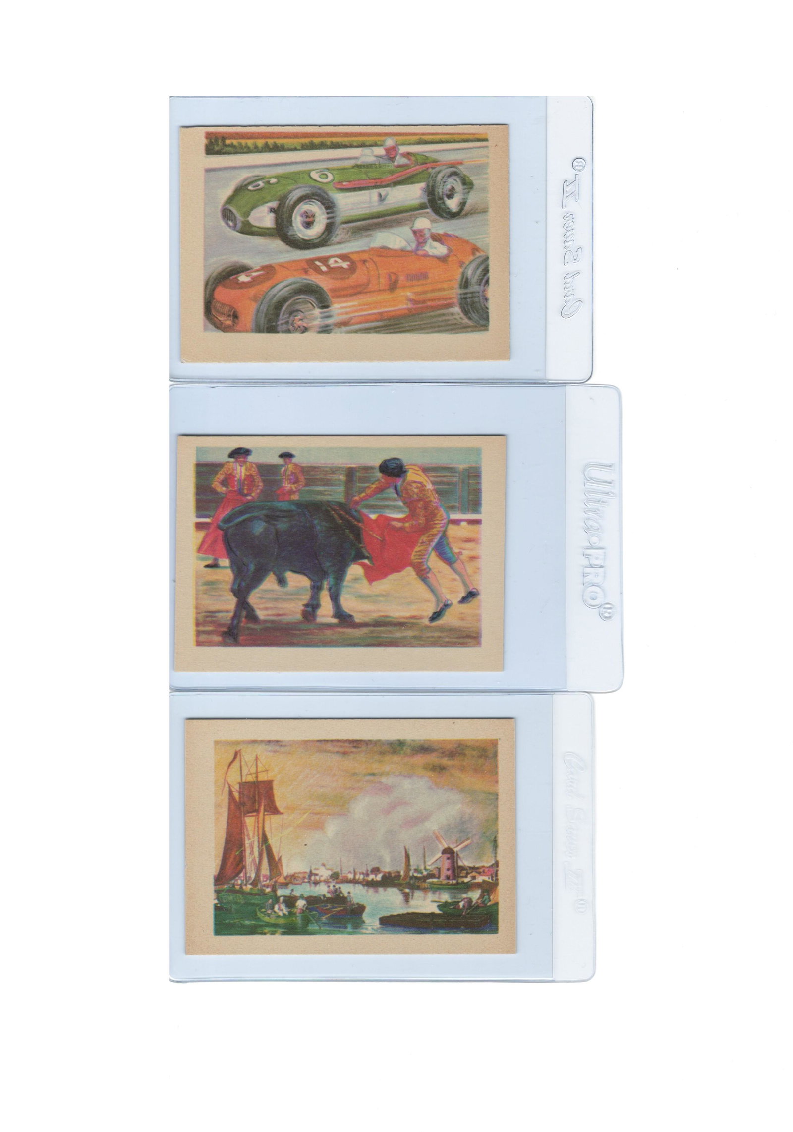VINTAGE GUM INC ADVENTURE TRADING CARDS EX+: LOT OF 3 CARDS FROM THE 1956 ADVENTURE SERIES