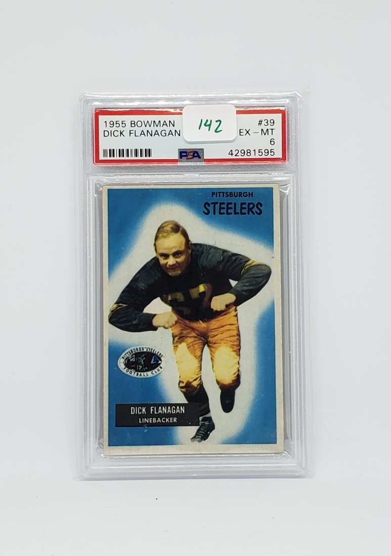 PSA GRADED 1955 BOWMAN FOOTBALL DICK FLANAGAN STEELERS (1 of 2)