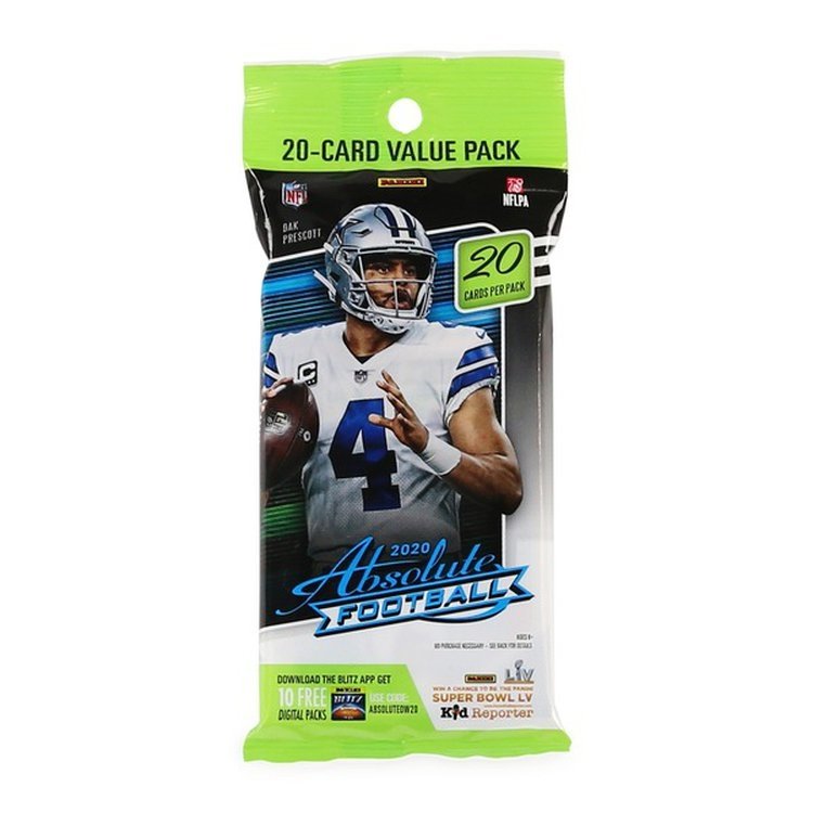 2020 Panini Absolute Football NEW 20-CARD CELLO PACK (1 of 1)