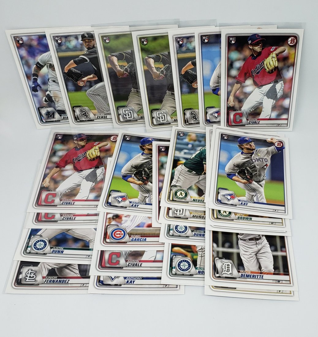 LOT OF 30 BOWMAN BASEBALL 2020 SERIES ROOKIE CARDS: NICE LOT OF 30 BOWMAN BASEBALL ROOKIES AARON CIVAE DYLAN CEASE