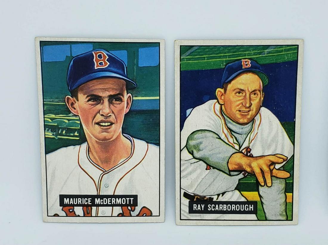 VINTAGE 1951 BOWMAN BASEBALL BOSTON RED SOX (1 of 2)