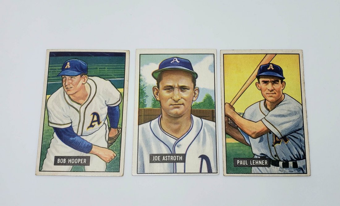 LOT OF 3 VINTAGE 1951 BOWMAN BASEBALL CARDS (1 of 2)
