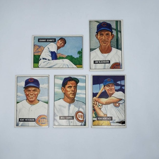 LOT OF 5 1951 BOWMAN BASEBALL SMALL CARDS (1 of 2)