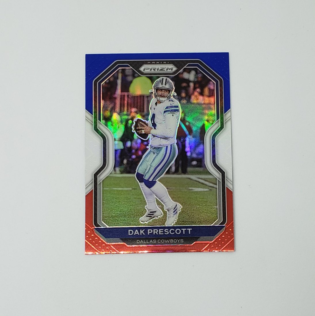 DAK PRESCOTT DALLAS COWBOYS RED WHITE & BLUE PRIZM (1 of 1)