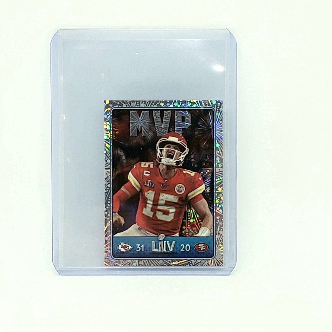 PATRICK MAHOMES SUPER BOWL MVP PANINI 2020 STICKER (1 of 2)