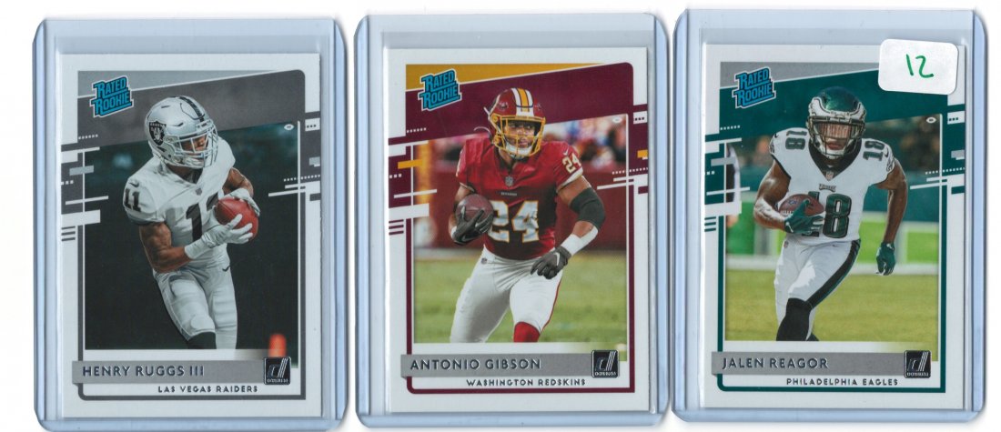 LOT OF 3 RATED ROOKIE CARDS: 2020 JALEN REAGOR,ANTONIO GIBSON AND HENRY RUGGS III