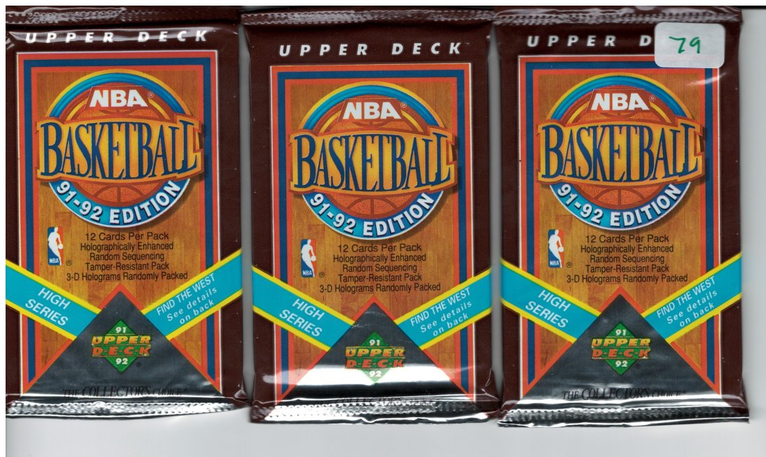 3 1991-92  UPPER DECK BASKETBALL SEALED PACKS (1 of 1)