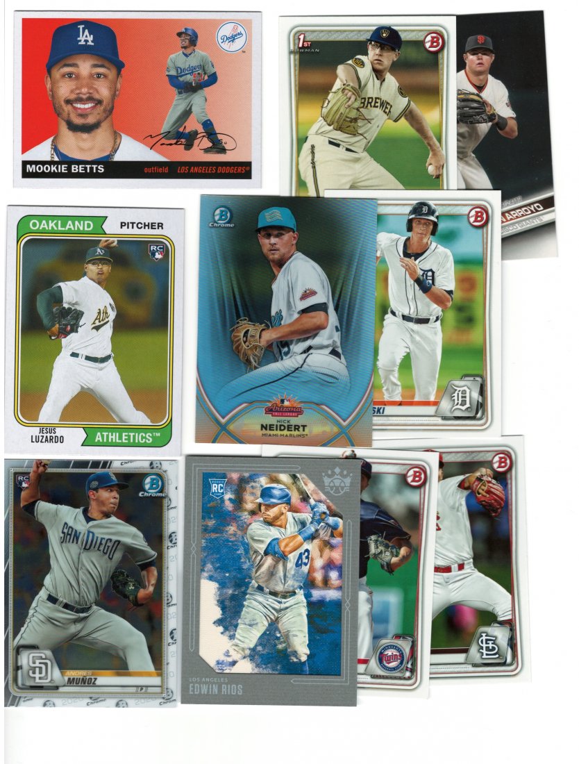 LOT OF 9 ASSORTED BASEBALL ROOKIE CARDS (1 of 1)