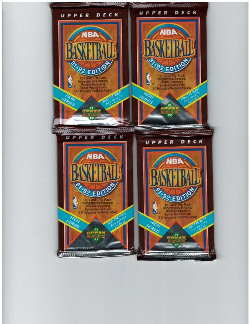 4 PK 91-92 UPPER DECK NBA SEALED PACK (1 of 1)