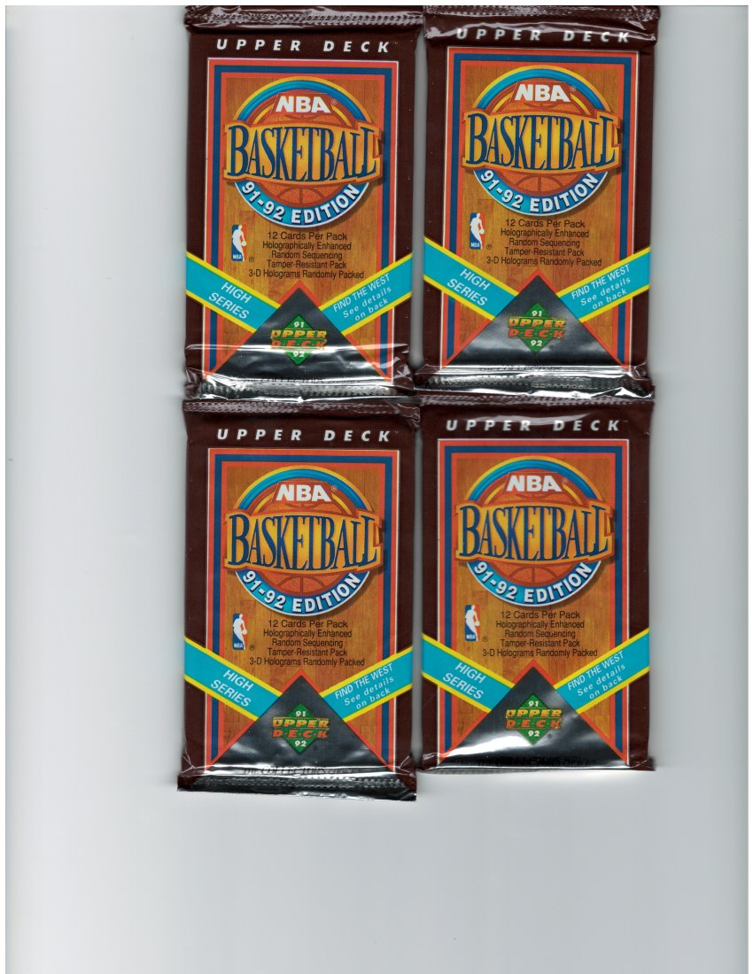 4 PK 91-92 UPPER DECK NBA SEALED PACK (1 of 1)