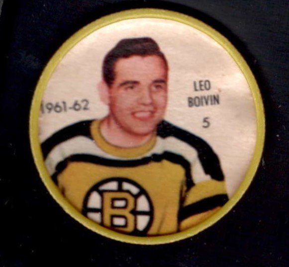 #5 Leo Boivin HOF - 1961 Shirriff/Salada Coins Hockey: #5 Leo Boivin HOF - 1961 Shirriff/Salada Coins Hockey