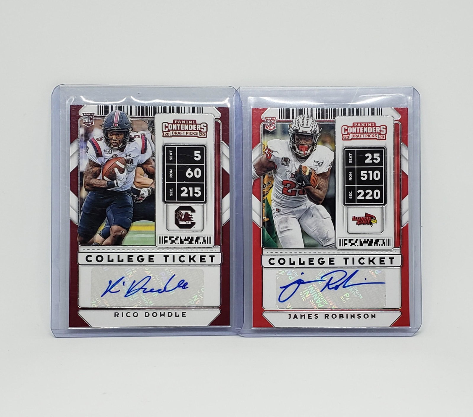 LOT OF 2 PANINI CONTENDERS ROOKIE AUTOS: TYRIE CLEVELAND AND BRIAN HERRIEN