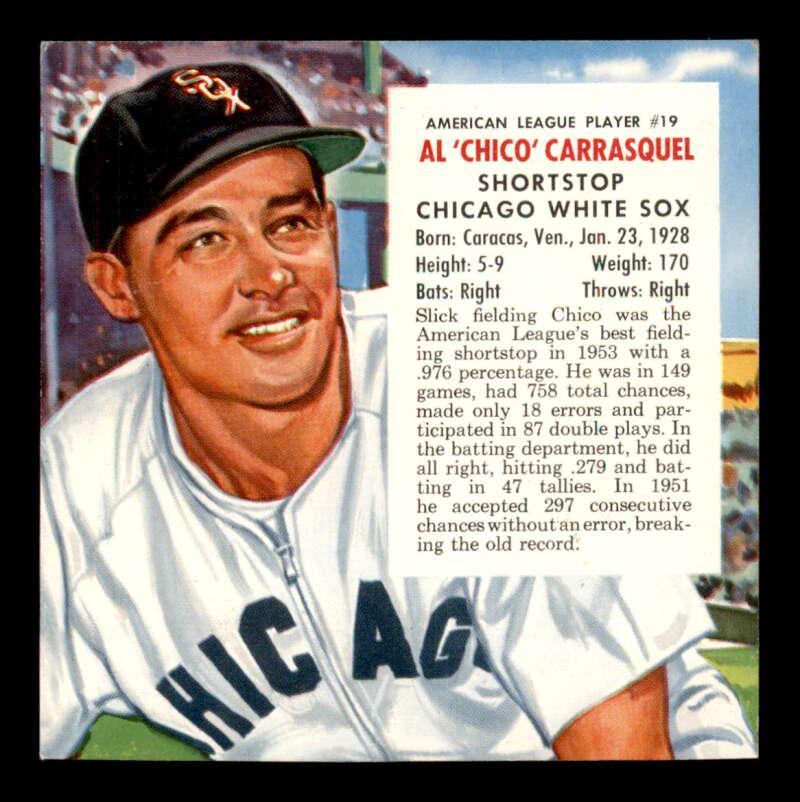1954 Red Man AL #19 Chico Carrasquel WHITE SOX (1 of 2)