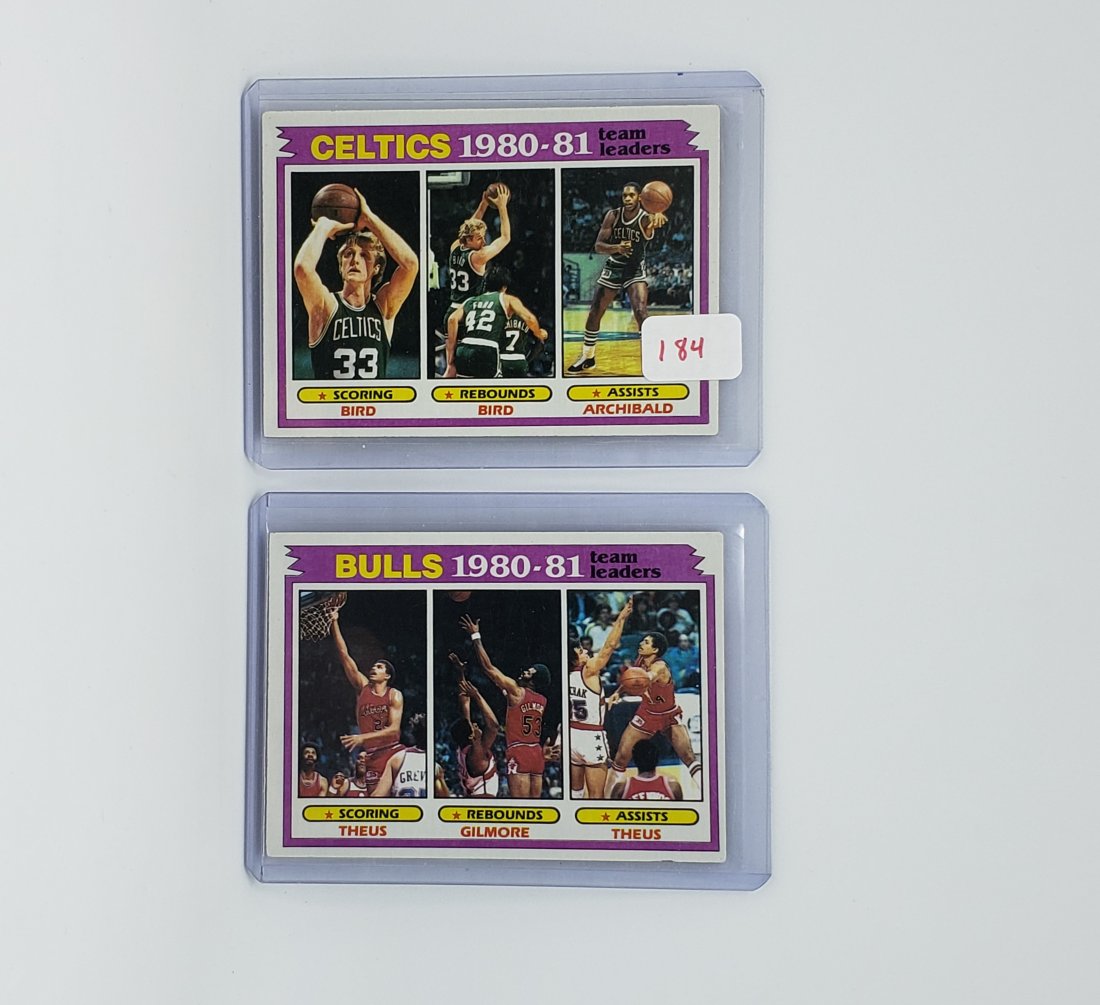 1980-81 BASKETBALL TEAM LEADERS CARD CELTICS BIRD (1 of 2)