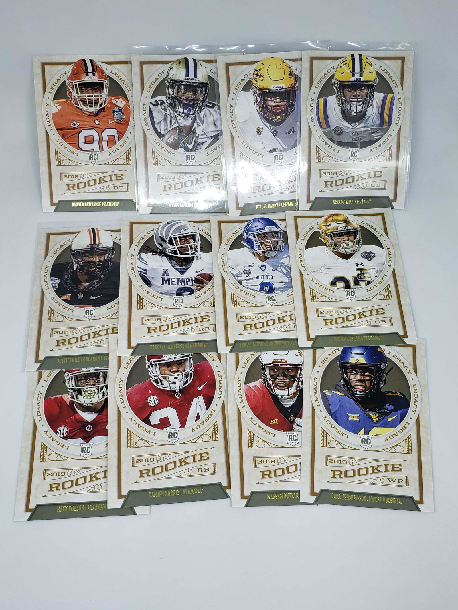 LOT OF 12 LEGACY NFL ROOKIE FOOTBALL CARDS (1 of 1)